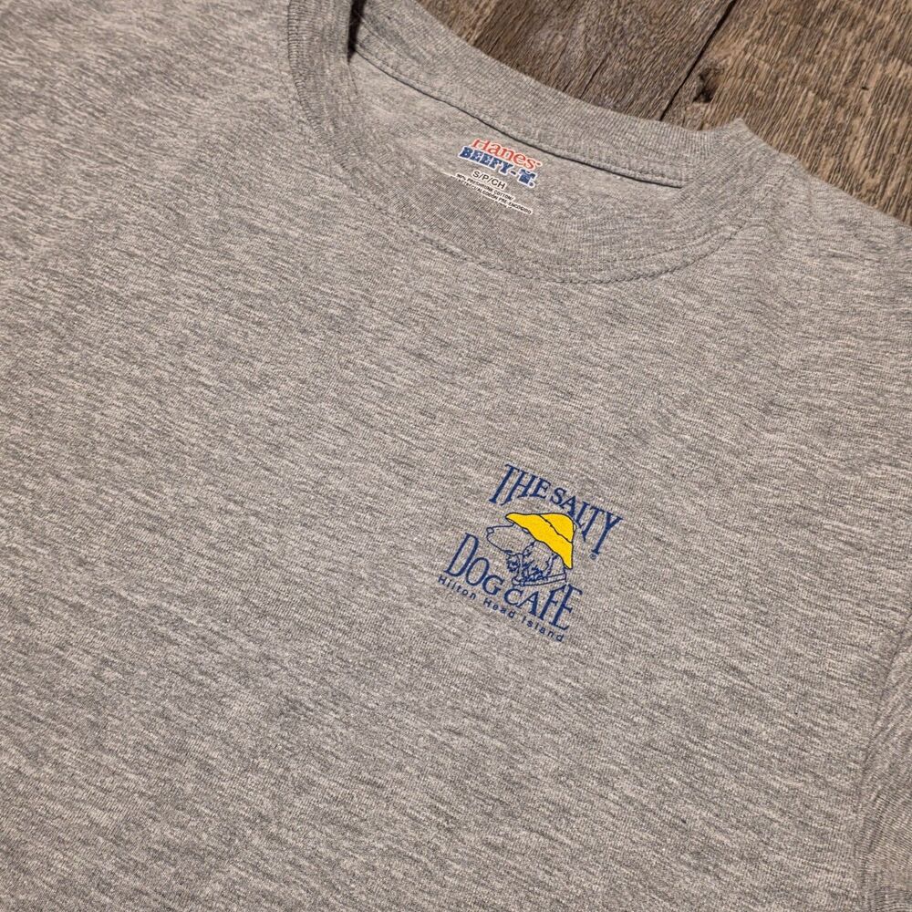 The Salty Dog Cafe Women's Gray Short Sleeve Graphic T-Shirt Size S/P/CH Hanes - Picture 4 of 7